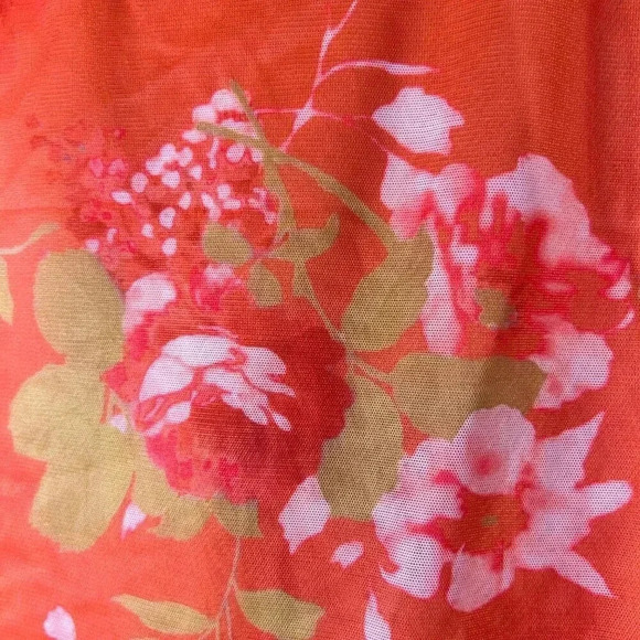 Lulu’s Alluring Impression Size Large Orange Floral Mesh Bustier Corset Top - Picture 6 of 7